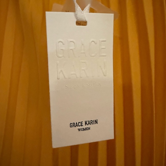 Grace Karin NWT 2X Sunflower Yellow Pleated Skirt - Picture 3 of 3